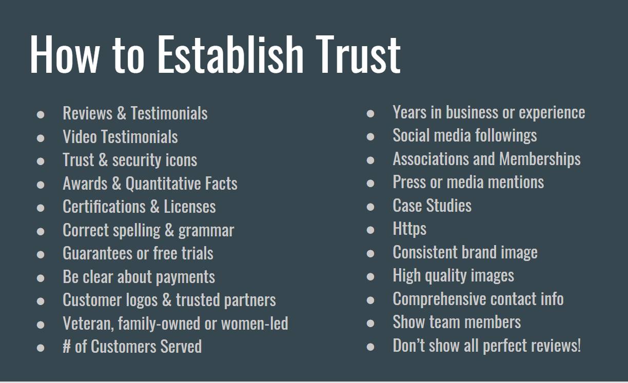 How to establish trust SEO